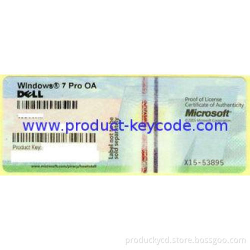 Win 7 Professional 64 Bit , Windows Product Key Sticker